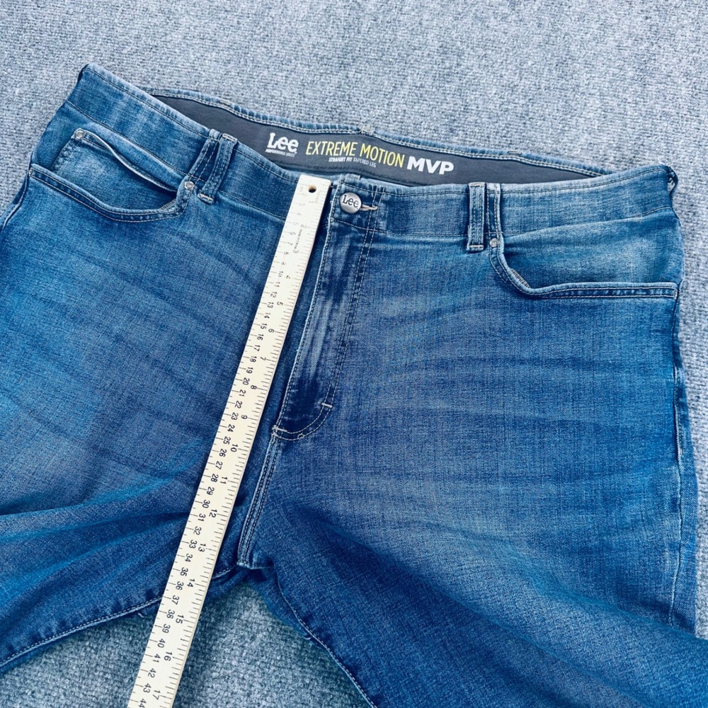 Lee Extreme Motion MVP Straight Fit Tapered Leg Blue Jeans Men's 46x32 LTCH58811 - Picture 9 of 11